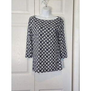 Ann Tylor Black and White Top